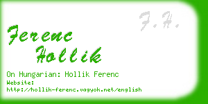 ferenc hollik business card